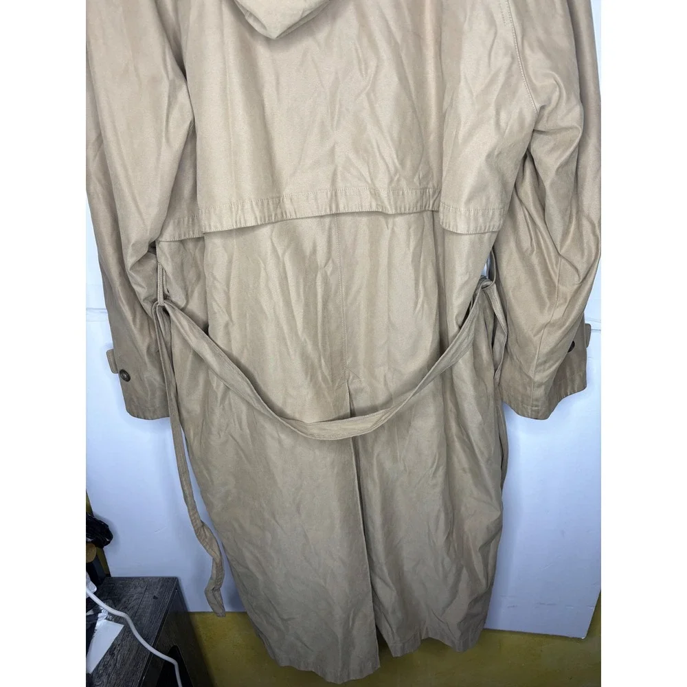 London Fog Mens‎ 42 Long Tan Khaki Trench Coat Belted Removable Liner Overcoat